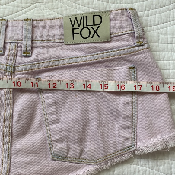 Wildfox Friday Night Short Cutoff Frayed Overdyed Denim Jeans Pink Lavender 27 - Picture 10 of 15